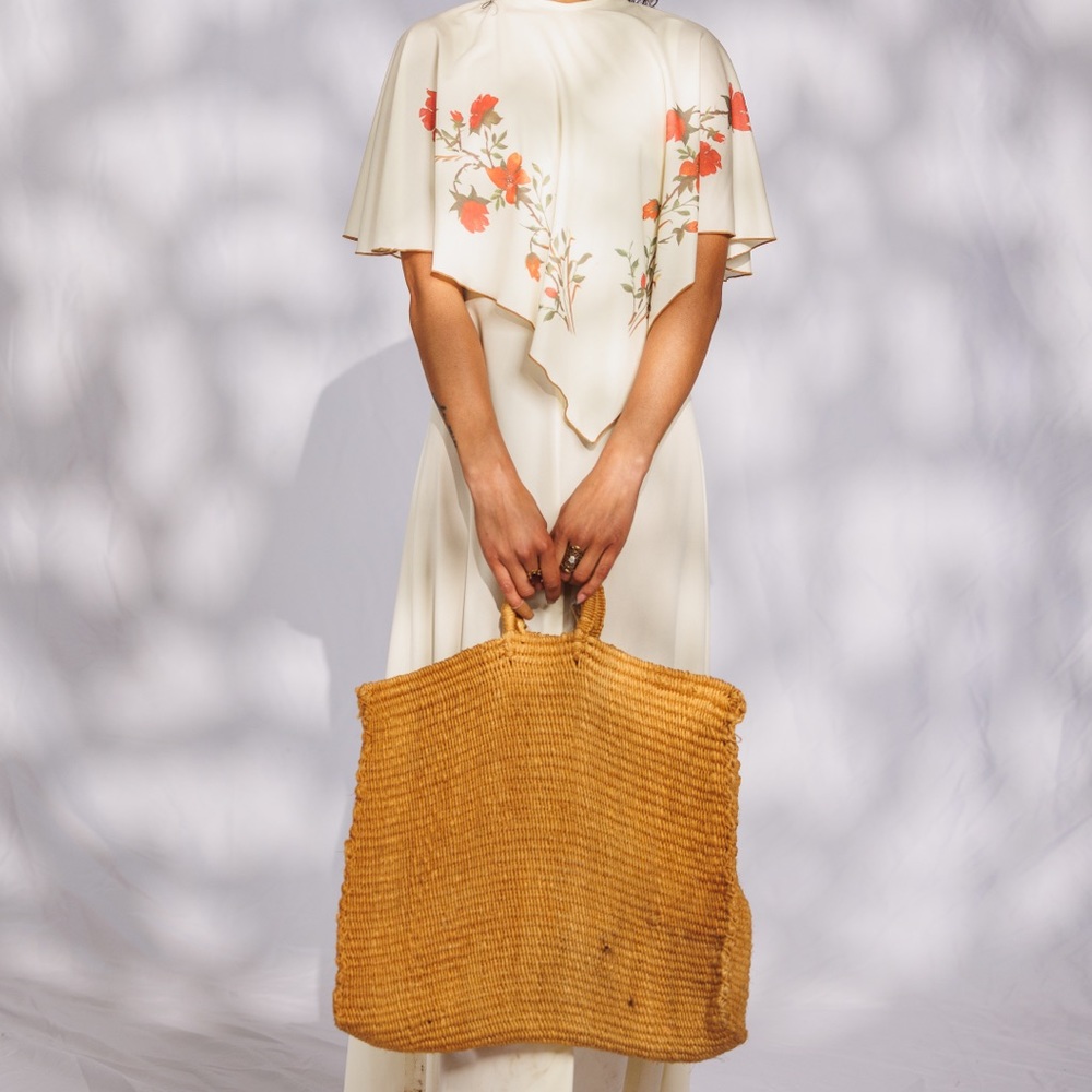 Vintage Large Straw Tote